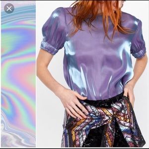 RARE FIND!  Unique Zara holographic top